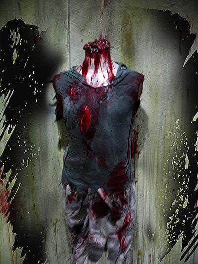 "Bloody 3/4 Body Torso on 6 Feet of Rope" Gory Halloween Prop