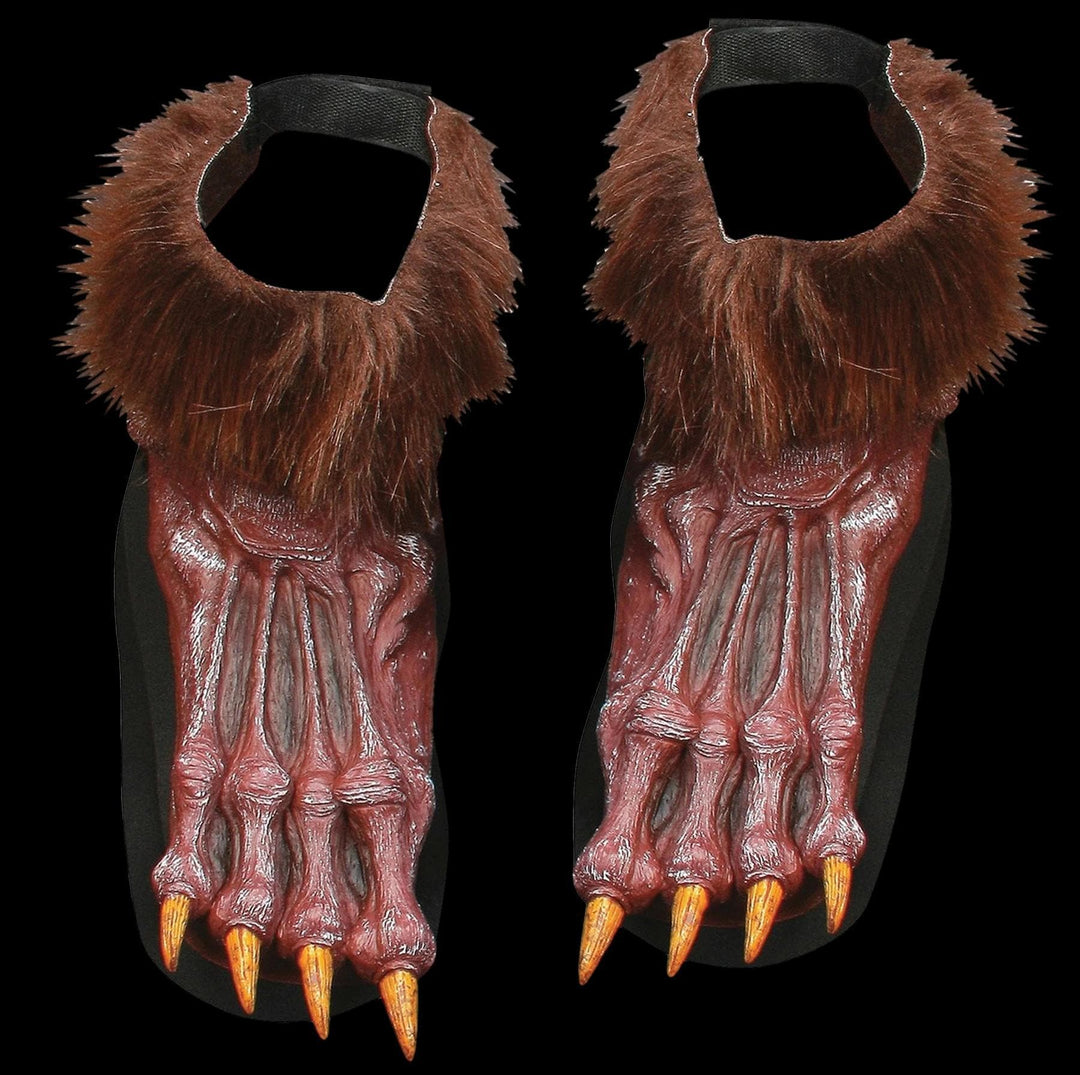 "Brown Werewolf Shoe Covers" Halloween Costume Accessory
