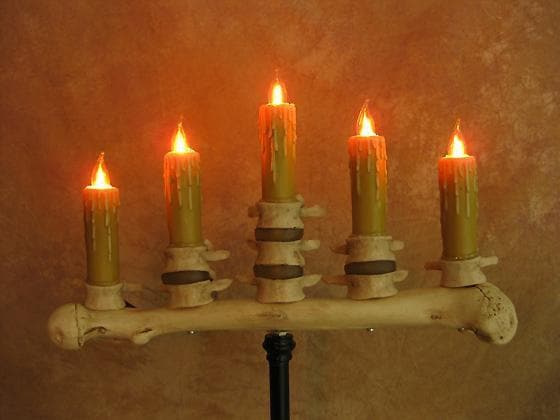 "Candelabra Table Top Halloween Prop w/ 5 Flicker Candles" Haunted House Lighting