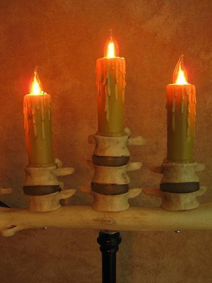 "Candelabra Table Top Halloween Prop w/ 5 Flicker Candles" Haunted House Lighting