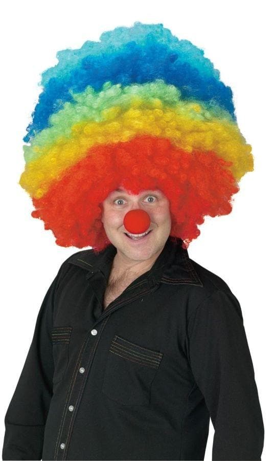 "Clown - Rainbow Afro" Mega Halloween Wig