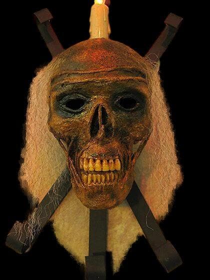 "Corpsed Head Skull Wall Sconce" Haunted House Lighting