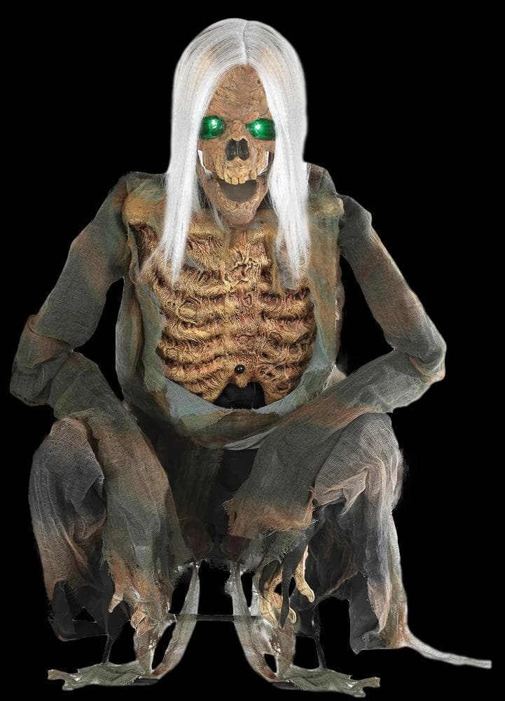 "Crouching Bones" Electric Animated Skeleton Halloween Prop