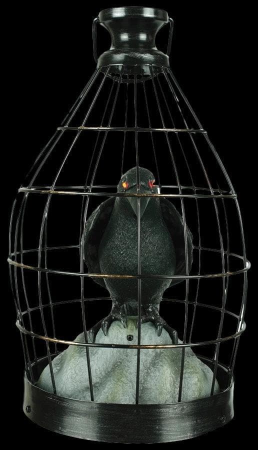 "Crow in Cage" Animated Halloween Prop