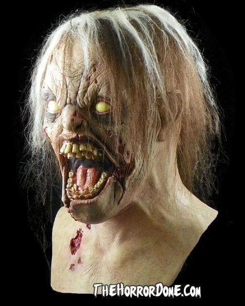 Detailed latex Dead Awake mask showcasing ripped skin and bloody flesh