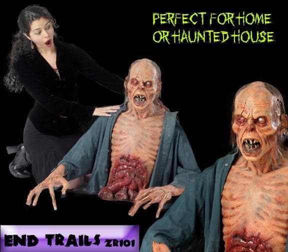 "End Trails Zombie Riser" HD Studios Graveyard Halloween Prop