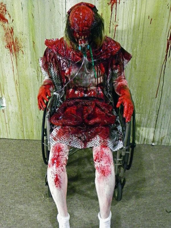 "Exposed Medical Body" Bloody Halloween Prop (WHEEL CHAIR NOT INCLUDED)