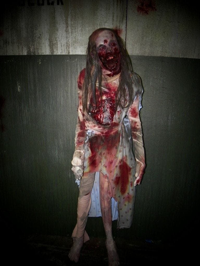 "Female Triage Zombie" Bloody Halloween Prop