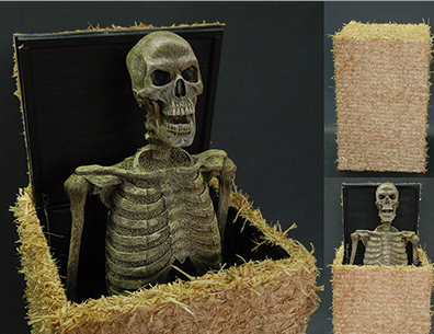 "Hay Bale Popper" Skeleton Halloween Animatronic