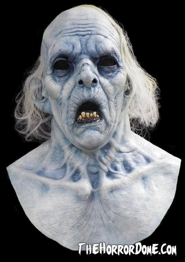 Male Apparition Halloween mask by The Horror Dome. Hauntingly realistic disguise of ghostly male apparition with hand-laid hair and aged details. Features premium construction for seamless look over clothing. Perfect for impersonating spirits and completing ghostly costume ideas