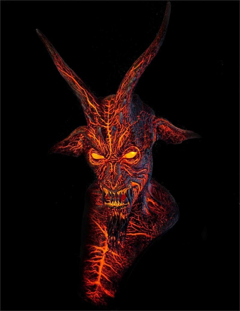 "Molten Devil Head Bust" Halloween Prop