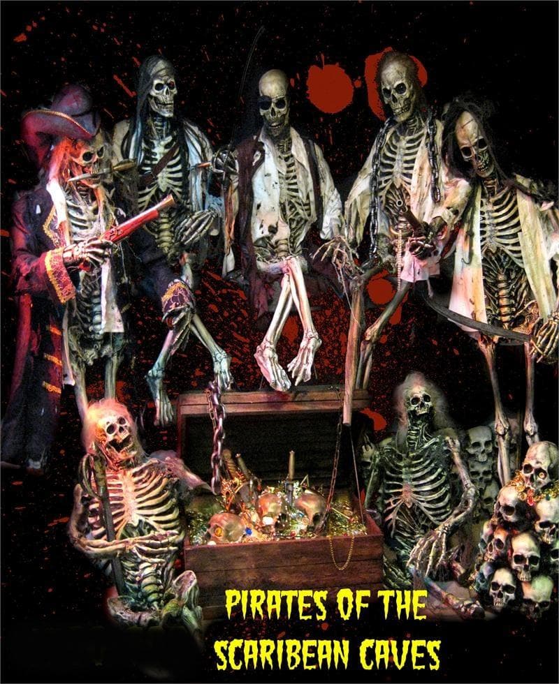 "Pirates of the Scaribean Caves" Skeleton Halloween Props