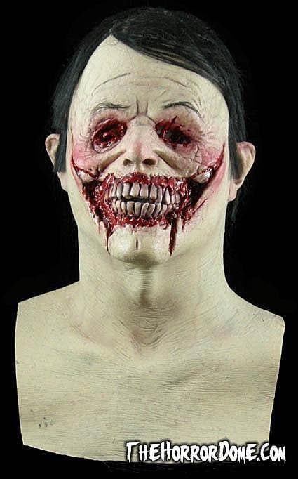 Scary Sadistic Killer Mask Gory Halloween Bloody Mask with Hair