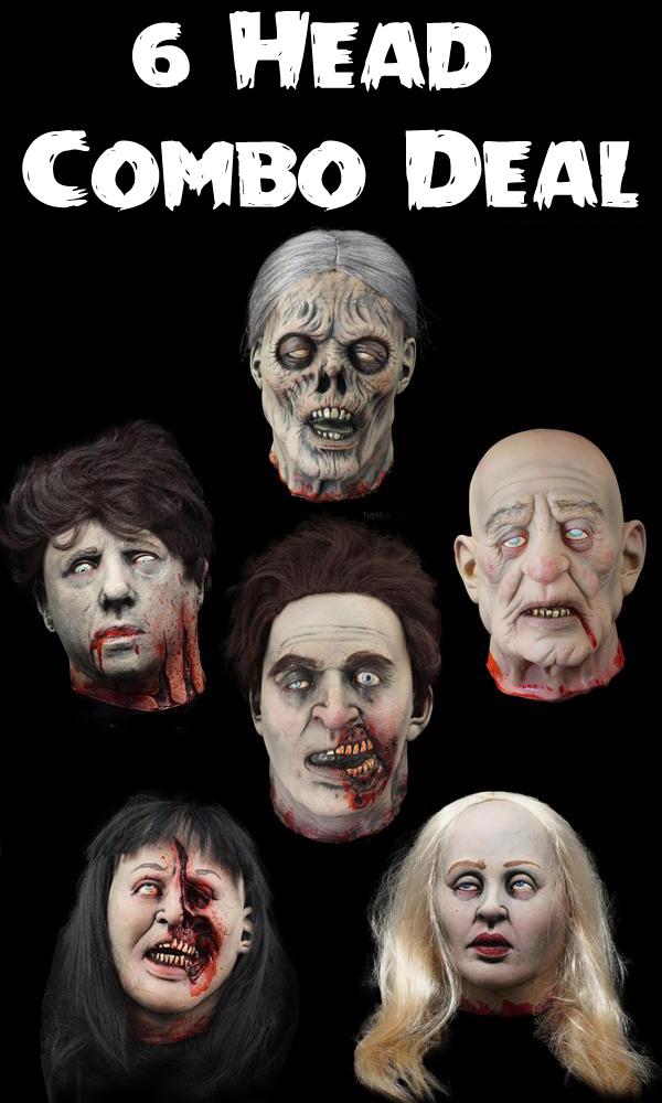 "Severed Heads Halloween Props" - 6x Package Deal