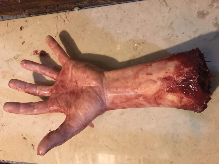 "Severed Left Male Hand - Silicone" Human Body Part Halloween Prop
