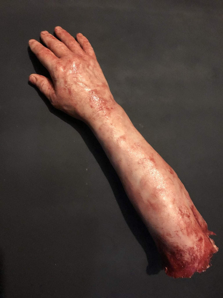 "Severed Male Right Arm - Silicone" Human Body Part Halloween Prop
