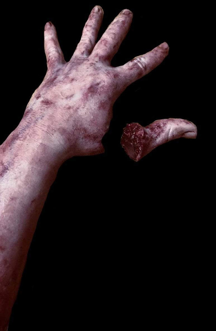 "Severed Silicone Arm with Magnetic Thumb" Bloody Body Part Halloween Prop