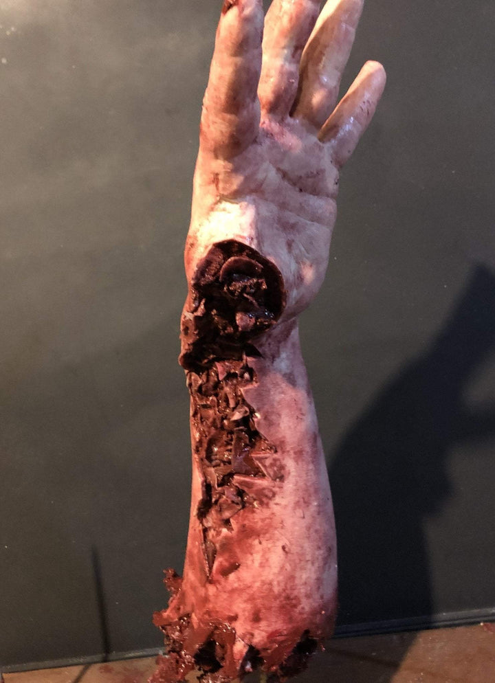 "Shark Bite Silicone Arm" Bloody Body Part Prop