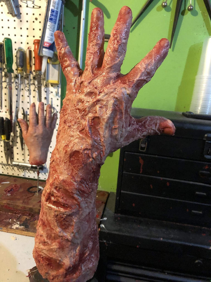 "Silicone Burned Male Arm" Body Part Halloween Prop