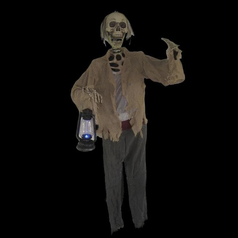 "Skeleton with Light Up Lantern" Hanging Halloween Prop - 60 Inch
