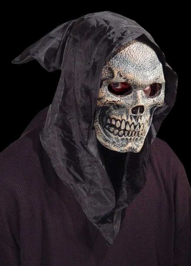 "Skull Hooded Flexi Face" Halloween Mask