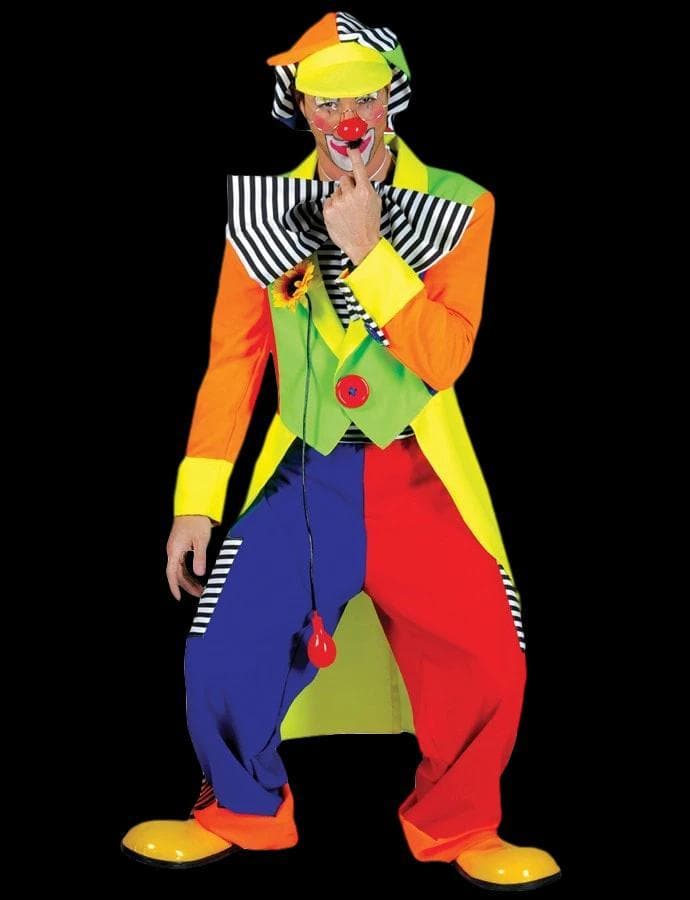 "Spanky Stripes Clown" Value Halloween Costume - Adult L