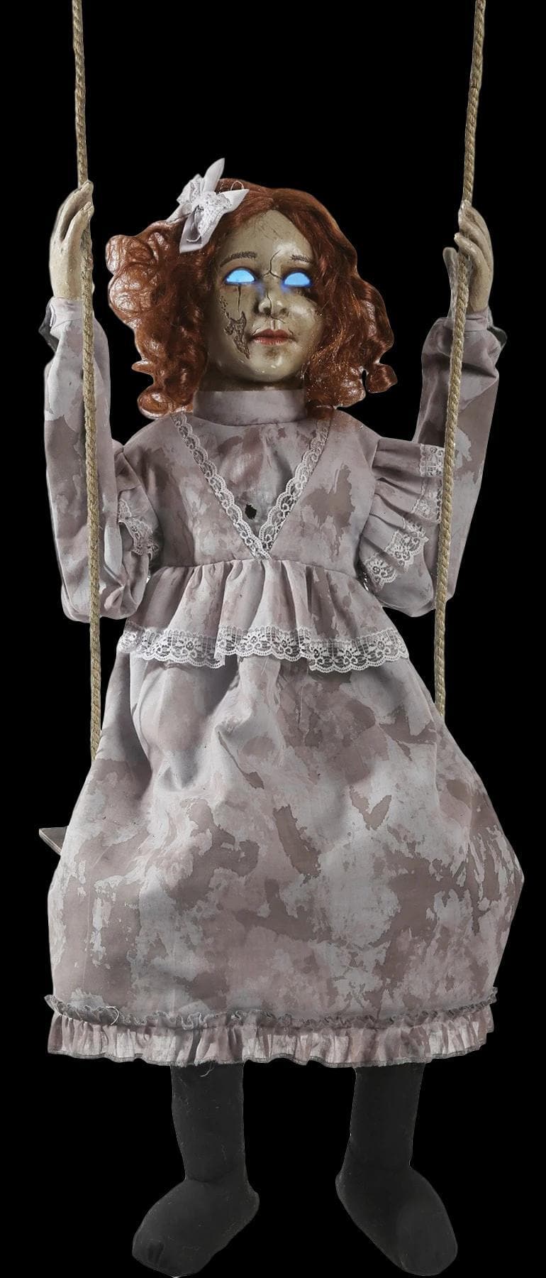 "Swinging Decrepit Doll" Electric Animated Halloween Prop