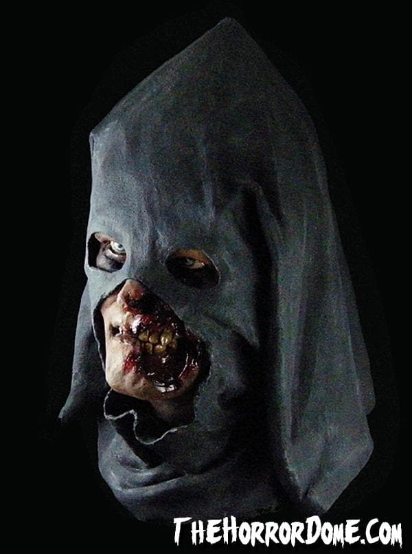 Detailed Executioner mask with black hood from The Horror Dome