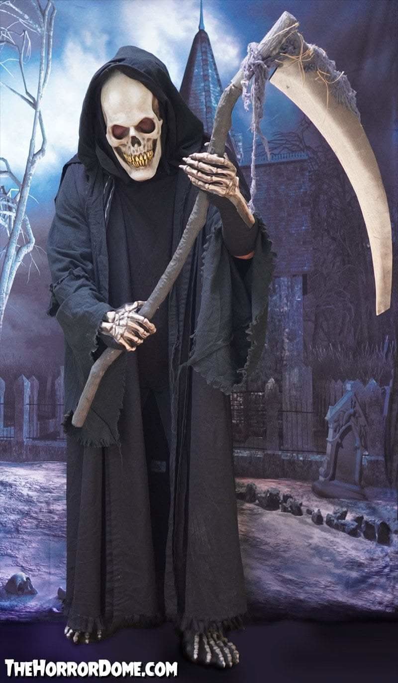 NAVESO Grim Reaper Costume Men, 4 Piece Reaper Adult Costume, Halloween Grim Reaper Costume for Adult Cosplay Fancy Dress Costumes Accessories Carnival NAVESO Grim Reaper Costume Men, 4 Piece Reaper Adult Costume, Halloween Grim Reaper Costume for Adult Cosplay Fancy Dress Costumes Accessories Carnival